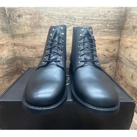 Thursday Men's President Leather Ankle Boots Handmade Black Matte NIB - Size 14 - Picture 3 of 14